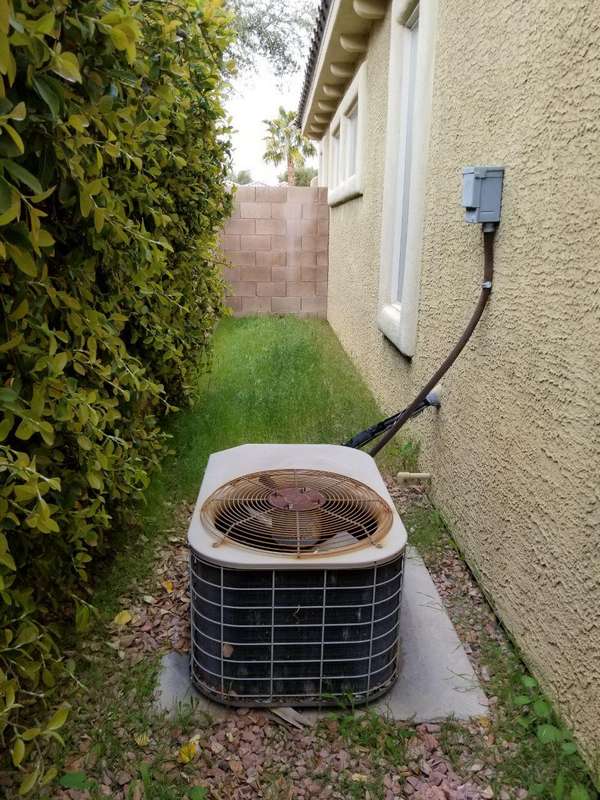 Installation of a high efficiency 16 seer Trane hvac system R410a refrigerant and cased coil Before