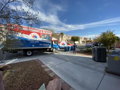NRS HVAC team vehicles - ready to carry HVAC products to new owners